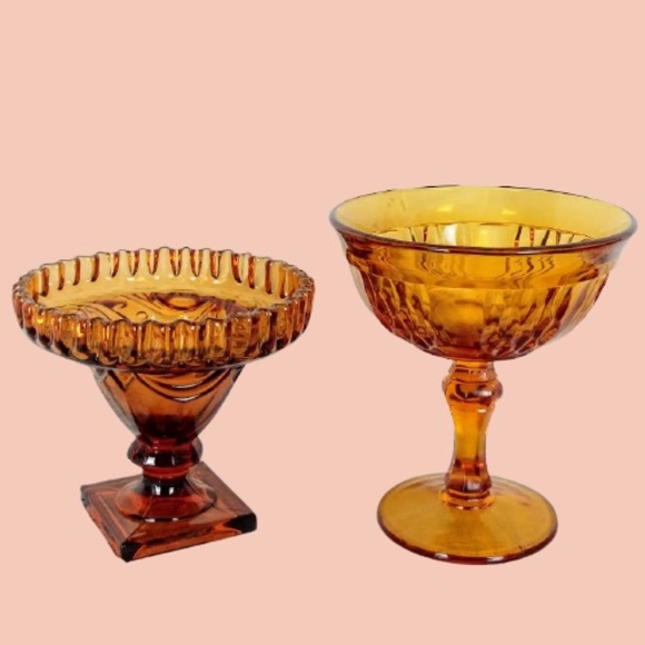 Other - ❣️H.P. Vintage Amber Glass Beautiful! 2 Pieces